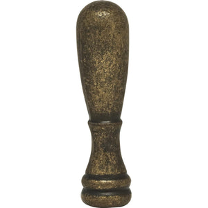 Satco 90-1718 Bullet Finial 2" Height 1/4-27 Antique Brass Finish