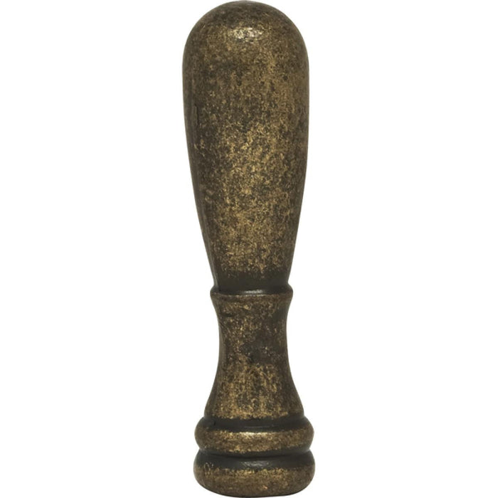 Satco 90-1718 Bullet Finial 2" Height 1/4-27 Antique Brass Finish