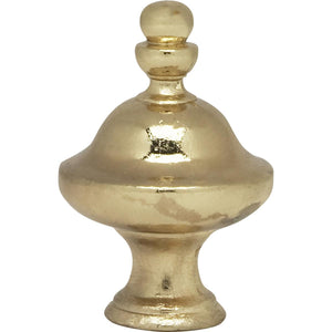 Satco 90-1720 Pyramid Finial 1-1/2" Height 1/4-27 Polished Brass Finish