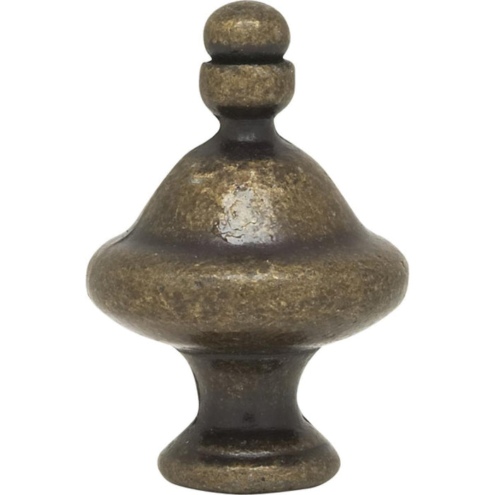 Satco 90-1721 Pyramid Finial 1-1/2" Height 1/4-27 Antique Brass Finish
