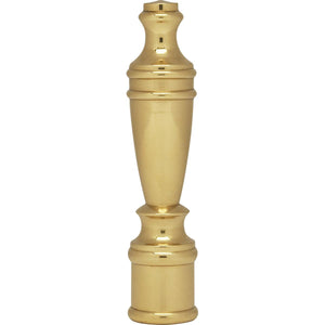 Satco 90-1731 Large Spindle Finial 2-3/8" Height 1/4-27 Polished Brass Finish