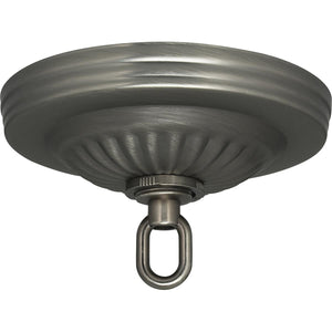 Satco 90-1847 Ribbed Canopy Kit Brushed Pewter Finish 5" Diameter 1-1/16" Center Hole Includes Hardware 25lbs Max