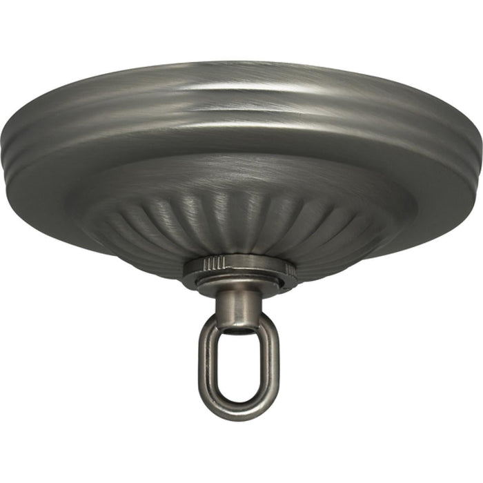 Satco 90-1847 Ribbed Canopy Kit Brushed Pewter Finish 5" Diameter 1-1/16" Center Hole Includes Hardware 25lbs Max