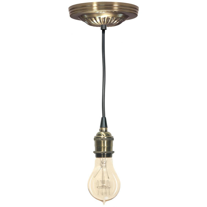 Satco 90-1891 Smooth Canopy Kit And Matching Hardware Dark Antique Brass Finish 5" Diameter 7/16" Center Hole 2-8/32 Bar Holes