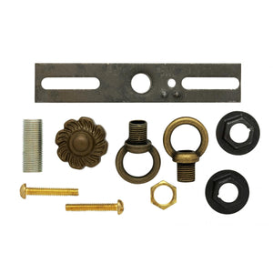 Satco 90-191 Bath Swag Canopy Kit Antique Brass Finish 5" Diameter 3- 7/16" Holes Includes Hardware 10lbs Max