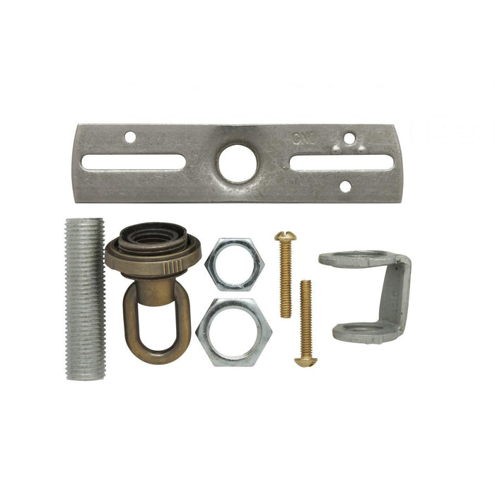 Satco 90-193 Ribbed Canopy Kit Antique Brass Finish 5" Diameter 1-1/16" Center Hole Includes Hardware 25lbs Max