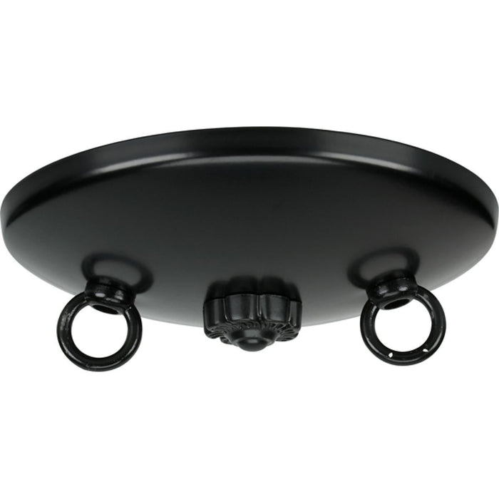 Satco 90-195 Bath Swag Canopy Kit Black Finish 5" Diameter 3- 7/16" Holes Includes Hardware 10lbs Max