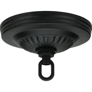 Satco 90-198 Ribbed Canopy Kit Black Finish 5" Diameter 1-1/16" Center Hole Includes Hardware 25lbs Max