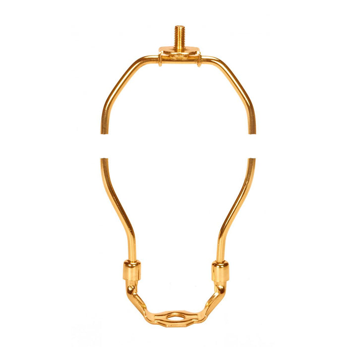 Satco 90-2204 Heavy Duty Harp Polished Brass Finish 6-1/2" Height 1/8 IP Saddle 1/4-27 Thread 125 Carton