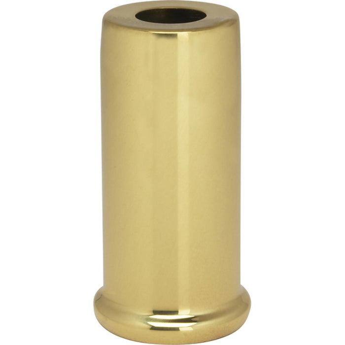 Satco 90-2221 Solid Brass Spacer 7/16" Hole 2" Height 7/8" Diameter 1" Base Diameter Polished And Lacquered