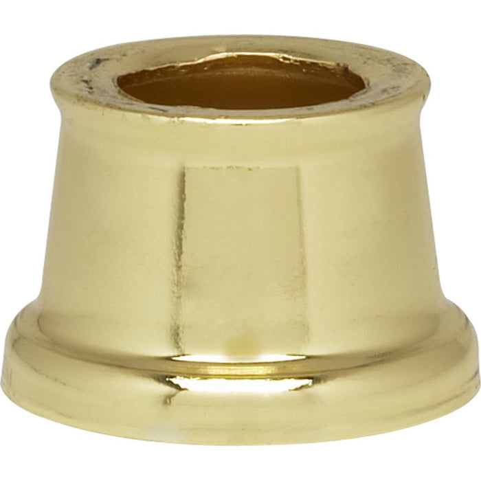 Satco 90-2230 Flanged Steel Neck 7/16" Hole 9/16" Height 11/16" Top 7/8" Bottom Brass Plated Finish