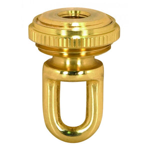 Satco 90-2295 1/8 IP Cast Brass Screw Collar Loop With Ring Fits 1" Canopy Hole 1-1/8" Ring Diameter 1-3/4" Height Polished And Lacquered