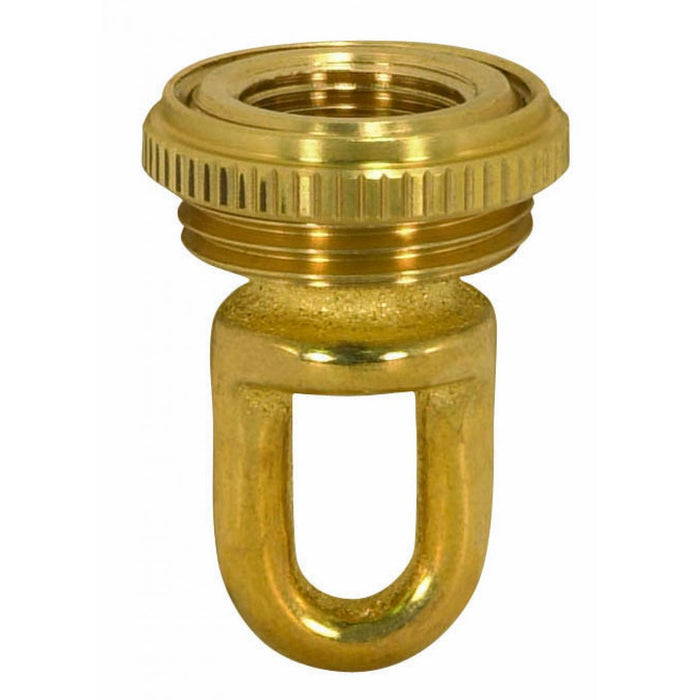Satco 90-2296 3/8 IP Cast Brass Screw Collar Loop With Ring Fits 1" Canopy Hole 1-1/8" Ring Diameter 1-3/4" Height Unfinished