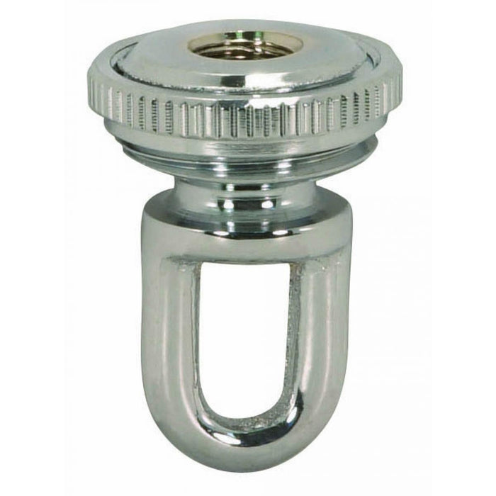 Satco 90-2301 1/8 IP Cast Brass Screw Collar Loop With Ring Fits 1" Canopy Hole 1-1/8" Ring Diameter 1-3/4" Height Polished Chrome Finish