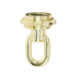 Satco 90-2342 1/8 IP Screw Collar Loop With Ring 1/8 IP 25lbs Max Brass Plated Finish
