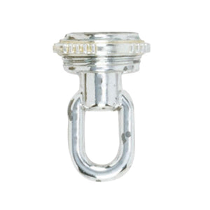 Satco 90-2343 1/8 IP Screw Collar Loop With Ring 1/8 IP 25lbs Max Chrome Finish
