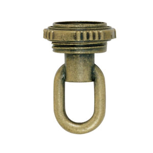Satco 90-2344 1/8 IP Screw Collar Loop With Ring 1/8 IP 25lbs Max Antique Brass Finish