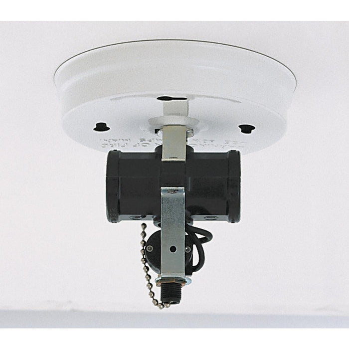 Satco 90-235 2-Light Bent Glass Fixture Holder With Pull Chain Switch White Finish 4-3/4" Diameter 5" Height Includes Hardware