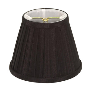 Satco 90-2365 Clip On Shade Black Folded Pleat 3" Top 5" Bottom 4" Side
