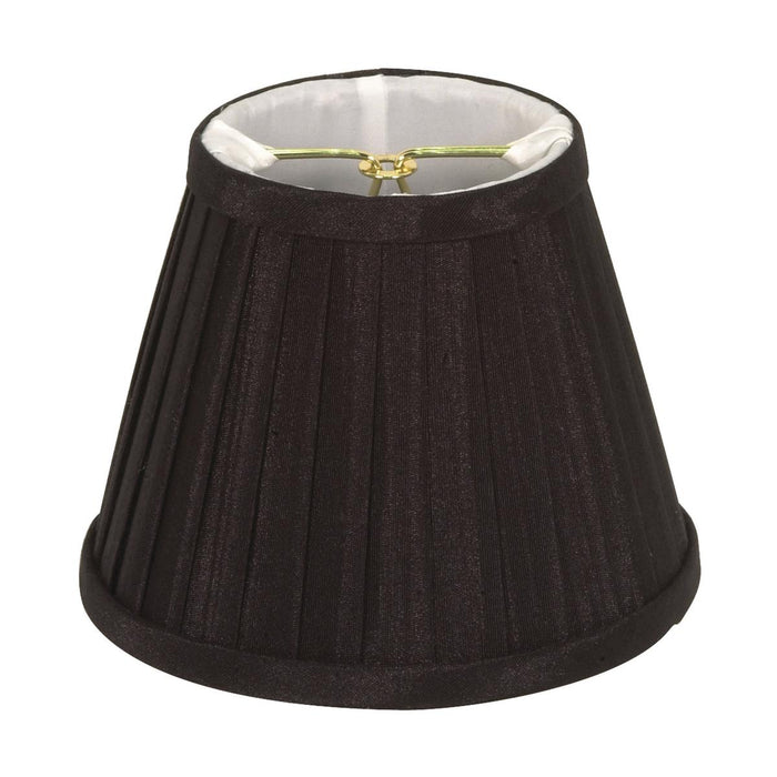 Satco 90-2365 Clip On Shade Black Folded Pleat 3" Top 5" Bottom 4" Side