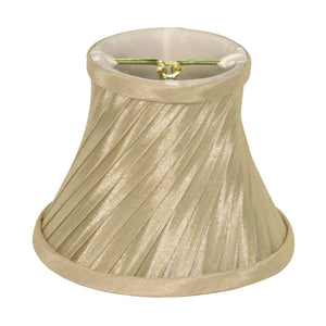 Satco 90-2367 Clip On Shade Beige Swirl Folded Pleat 3" Top 5" Bottom 4" Side