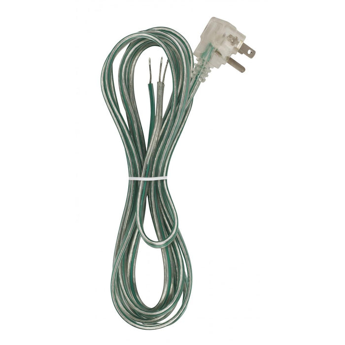 Satco 90-2436 Flat Plug Cord Set 18/3 SPT-2-105C Molded Plug - Tinned Tips - 3/4" Strip with 3" Slit No Hank - 100 Ctn. 10 Ft.
