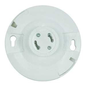 Satco 90-2467 4 Terminal Keyless White Phenolic GU24 Ceiling Receptacle Screw Terminals 4-1/2" Diameter 300W 300V