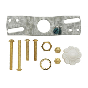 Satco 90-246 1-Light U-Channel Glass Holder With Bottom Turn Knob Switch For Use With 7" U-Bend Glass Includes Hardware