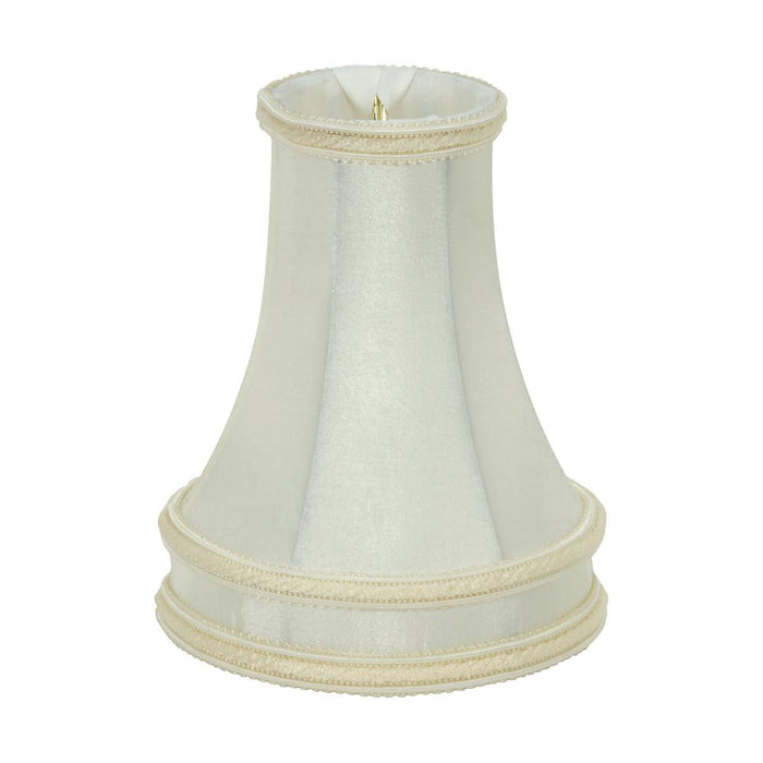 Satco 90-2527 Clip On Shade Cream Leather Look 2-1/8" Top 4" Bottom 5-1/8" Side