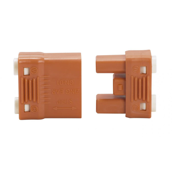 Satco 90-2536 Orange 2 Piece Snap Together Connector For Solid Or Tinned Tip Wire 18 AWG (Female Housing), 12/14 AWG (Male Housing)