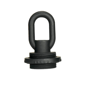 Satco 90-2614 1/4 IP Screw Collar Loop With Ring 25lbs Max Flat Black Finish