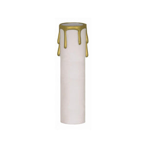 Satco 90-369 Plastic Drip Candle Cover White Plastic With Gold Drip 1-3/16" Inside Diameter 1-1/4" Outside Diameter 3" Height