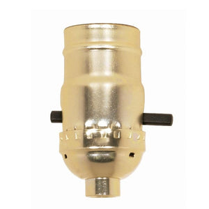 Satco 90-410 On-Off Push Thru Socket 1/8 IPS Aluminum Brite Gilt Finish 660W 250V 250 Master