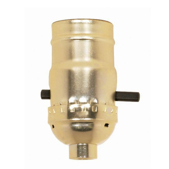 Satco 90-410 On-Off Push Thru Socket 1/8 IPS Aluminum Brite Gilt Finish 660W 250V 250 Master