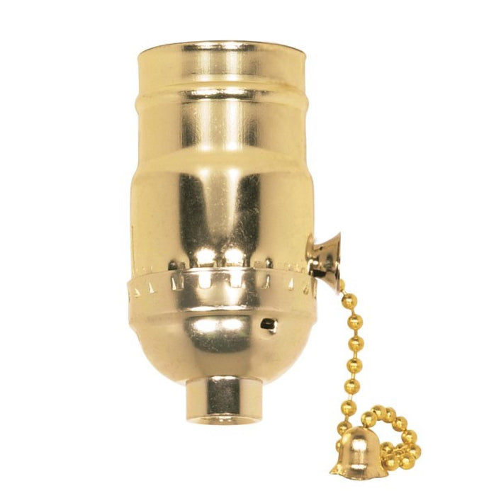 Satco 90-411 On-Off Pull Chain Socket 1/8 IPS Aluminum Brite Gilt Finish 660W 250V 250 Master