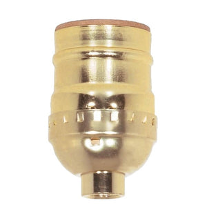 Satco 90-420 Short Keyless Socket 1/8 IPS Aluminum Brite Gilt Finish 660W 250V 250 Master