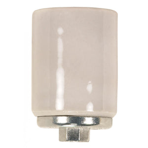 Satco 90-429 Keyless Porcelain Mogul Socket With Metal 1/4 IP Cap Glazed 1500W 600V