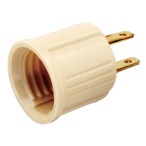 Satco 90-438 Polarized Socket Outlet Adapter Medium Base 660W 125V Ivory Finish