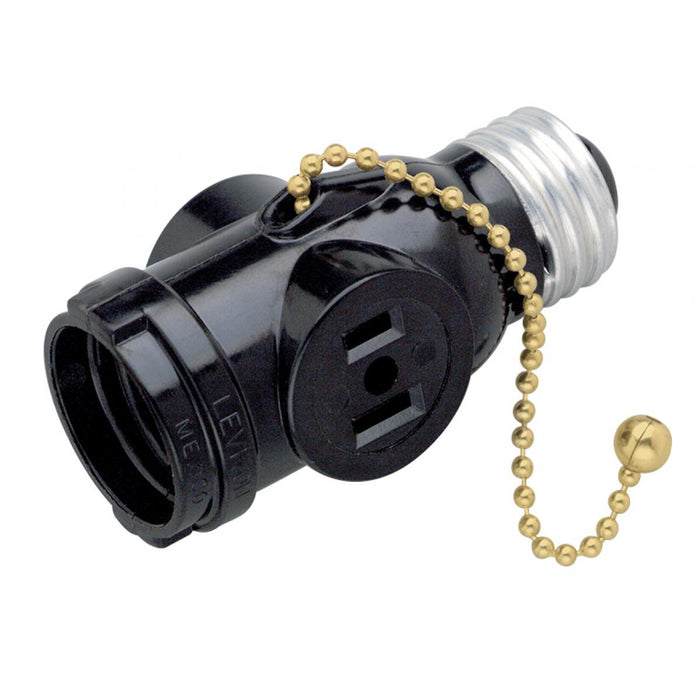 Satco 90-446 Medium Base Pull Chain Current Tap 250W 125V Brown Finish