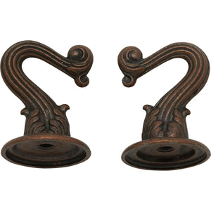 Satco 90-453 Die Cast Swag Hook Kit Antique Copper Finish Kit Contains 2 Hooks With Hardware 10lbs Max