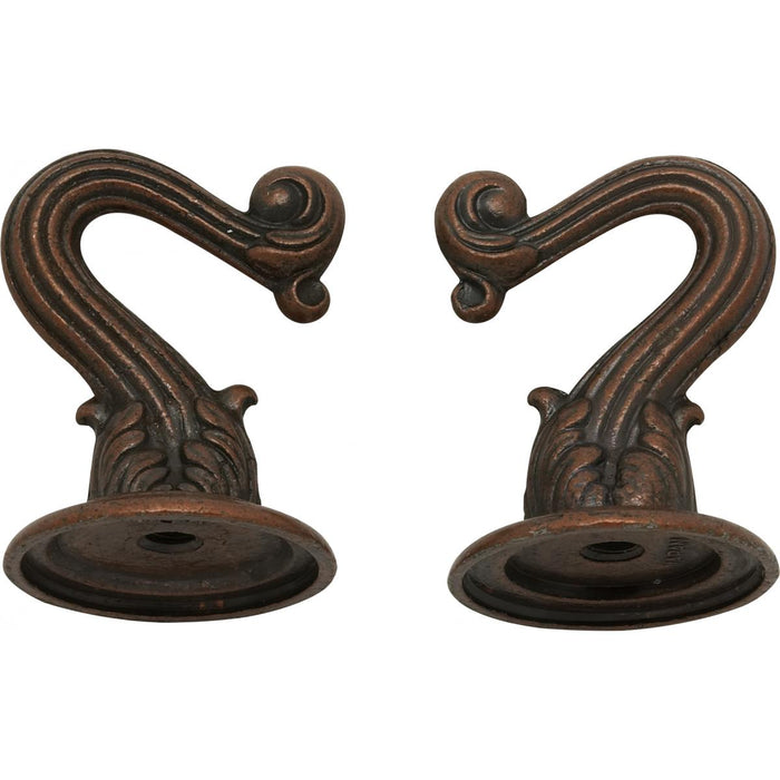 Satco 90-453 Die Cast Swag Hook Kit Antique Copper Finish Kit Contains 2 Hooks With Hardware 10lbs Max