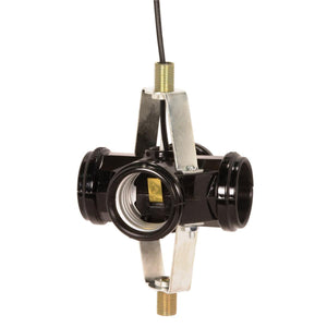 Satco 90-464 Phenolic 4-Light Cluster Socket 1-3/4" 1/8 IP Threaded Top Bracket 12" AWM B/W Leads 105C 660W 250V