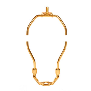 Satco 90-554 Heavy Duty Harp Polished Brass Finish 9-1/2" Height 1/8 IP Saddle 1/4-27 Thread 125 Carton