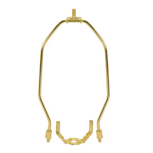 Satco 90-557 Heavy Duty Harp Polished Brass Finish 12-1/2" Height 1/8 IP Saddle 1/4-27 Thread 125 Carton