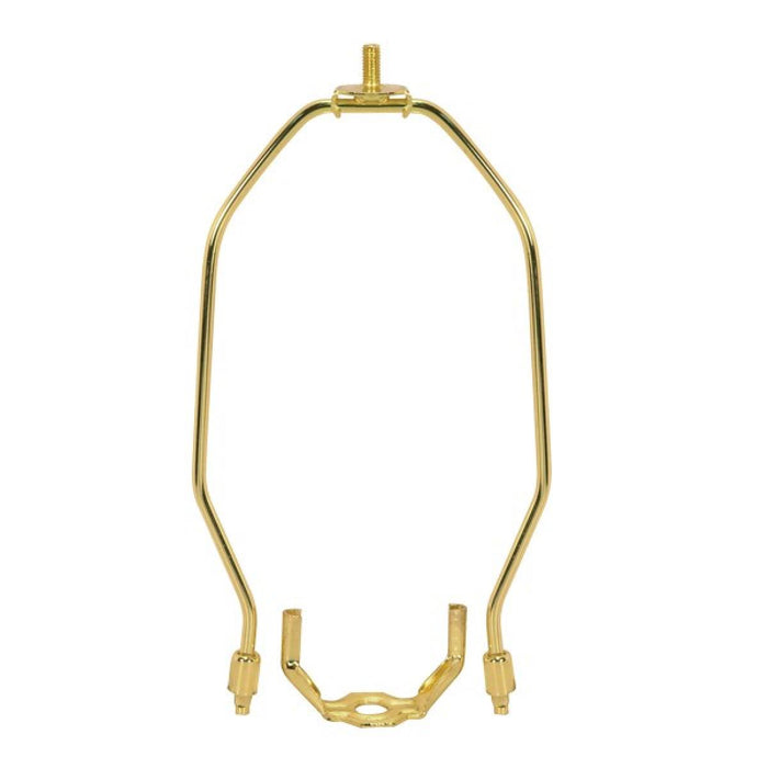 Satco 90-557 Heavy Duty Harp Polished Brass Finish 12-1/2" Height 1/8 IP Saddle 1/4-27 Thread 125 Carton