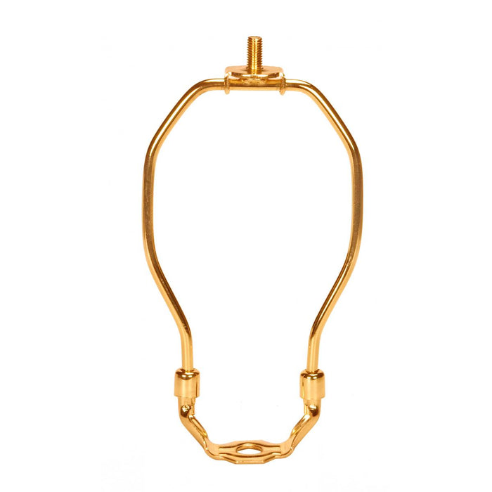 Satco 90-558 Light Duty Harp Polished Brass Finish 7-1/2" Height 1/8 IP Saddle 1/4-27 Thread 125 Carton