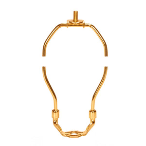 Satco 90-559 Light Duty Harp Polished Brass Finish 8-1/2" Height 1/8 IP Saddle 1/4-27 Thread 125 Carton