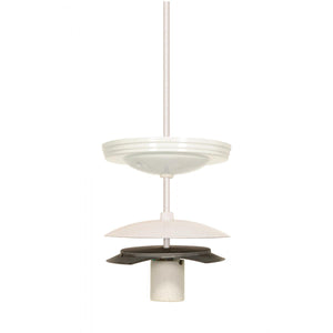 Satco 90-615 4" Neckless Ball Holder Kit White Finish For 3-7/8" Diameter Glass 8 Foot 18/3 SVT Includes Hardware