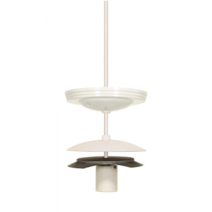 Satco 90-615 4" Neckless Ball Holder Kit White Finish For 3-7/8" Diameter Glass 8 Foot 18/3 SVT Includes Hardware