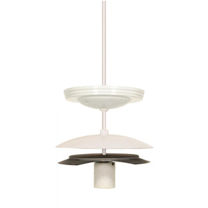 Satco 90-616 5" Neckless Ball Holder Kit White Finish For 5-1/4" Diameter Glass 8 Foot 18/3 SVT Includes Hardware